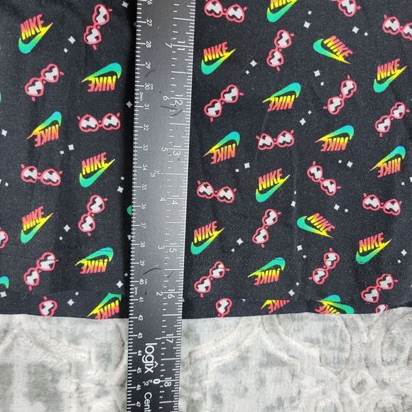 Nike Shirt  Womens Extra Small Black Crop Top Sunglasses All Over Print Rainbow - Picture 7 of 11